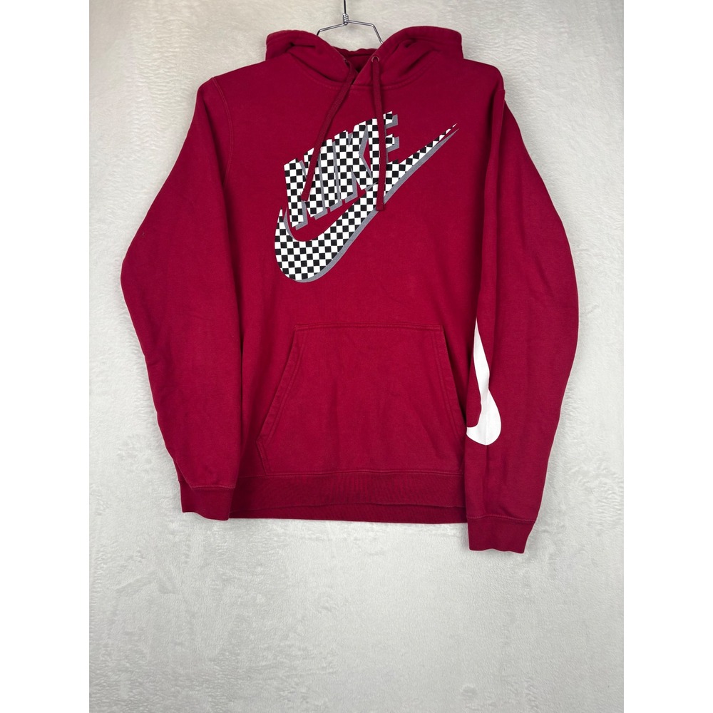 Nike Mens Medium Y2K Red Checkered Swoosh Streetwear Pullover‎